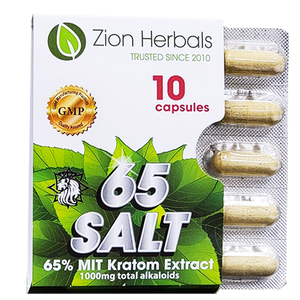 Zion Herbals - Kratom Capsule 65 Salt 10ct