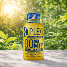 Load image into Gallery viewer, K-Plex - Kratom Liquid Extract Shot Ultimate Gold MIT 90mg Blue Razz 2oz.