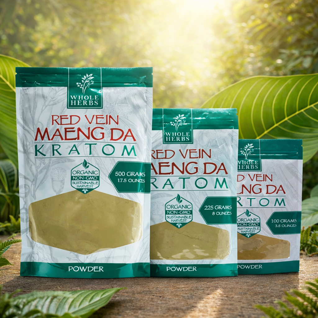 Whole Herbs - Kratom Powder Tea Red Vein Maeng Da | TGR Leafy