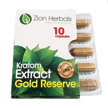 Load image into Gallery viewer, Zion Herbals - Kratom Capsule Gold Reserve 10ct