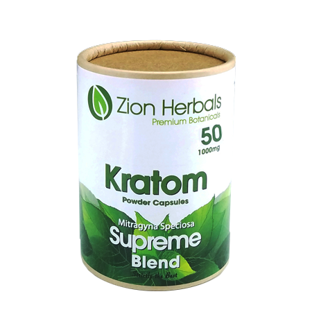 Zion Herbals - Kratom Powder Capsule Supreme Blend