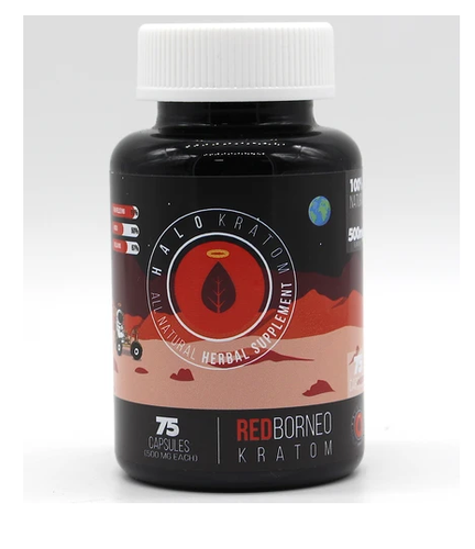 Halo - Kratom Capsule Red Borneo 75ct