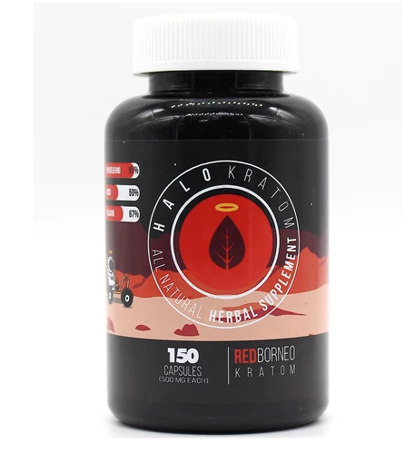 Halo - Kratom Capsule Red Borneo 150ct