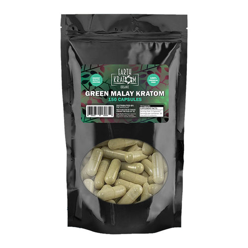 Earth Kratom - Capsule Green Malay 150ct