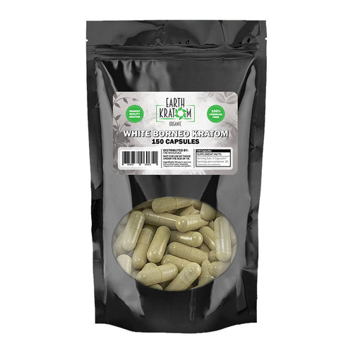 Earth Kratom - Capsule White Borneo 150ct