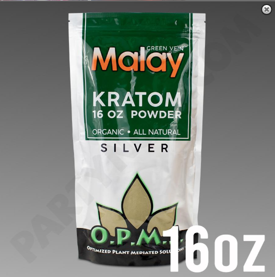OPMS - Kratom Powder Tea Malay Silver 16oz. For Sale