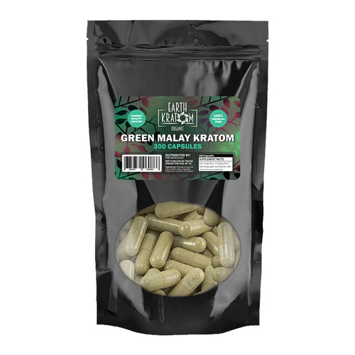 Earth Kratom - Capsule Green Malay 300ct
