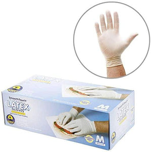 Smooth Touch Latex Gloves 100ct Per Box (All Sizes Available)
