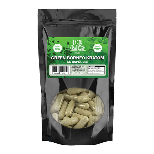 Earth Kratom - Capsule Green Borneo 65ct