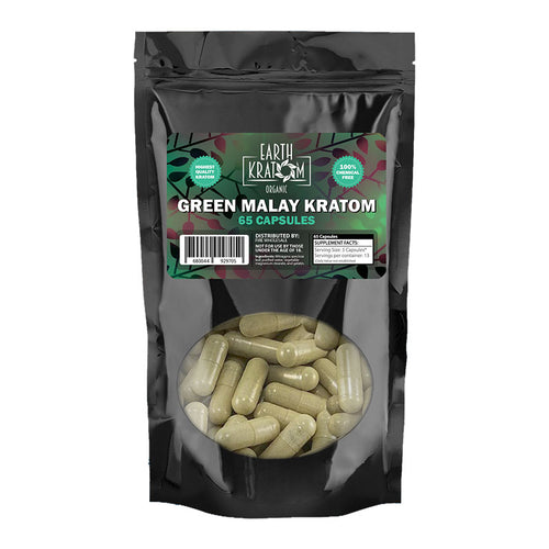 Earth Kratom - Capsule Green Malay 65ct