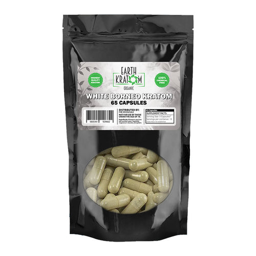 Earth Kratom - Capsule White Borneo 65ct