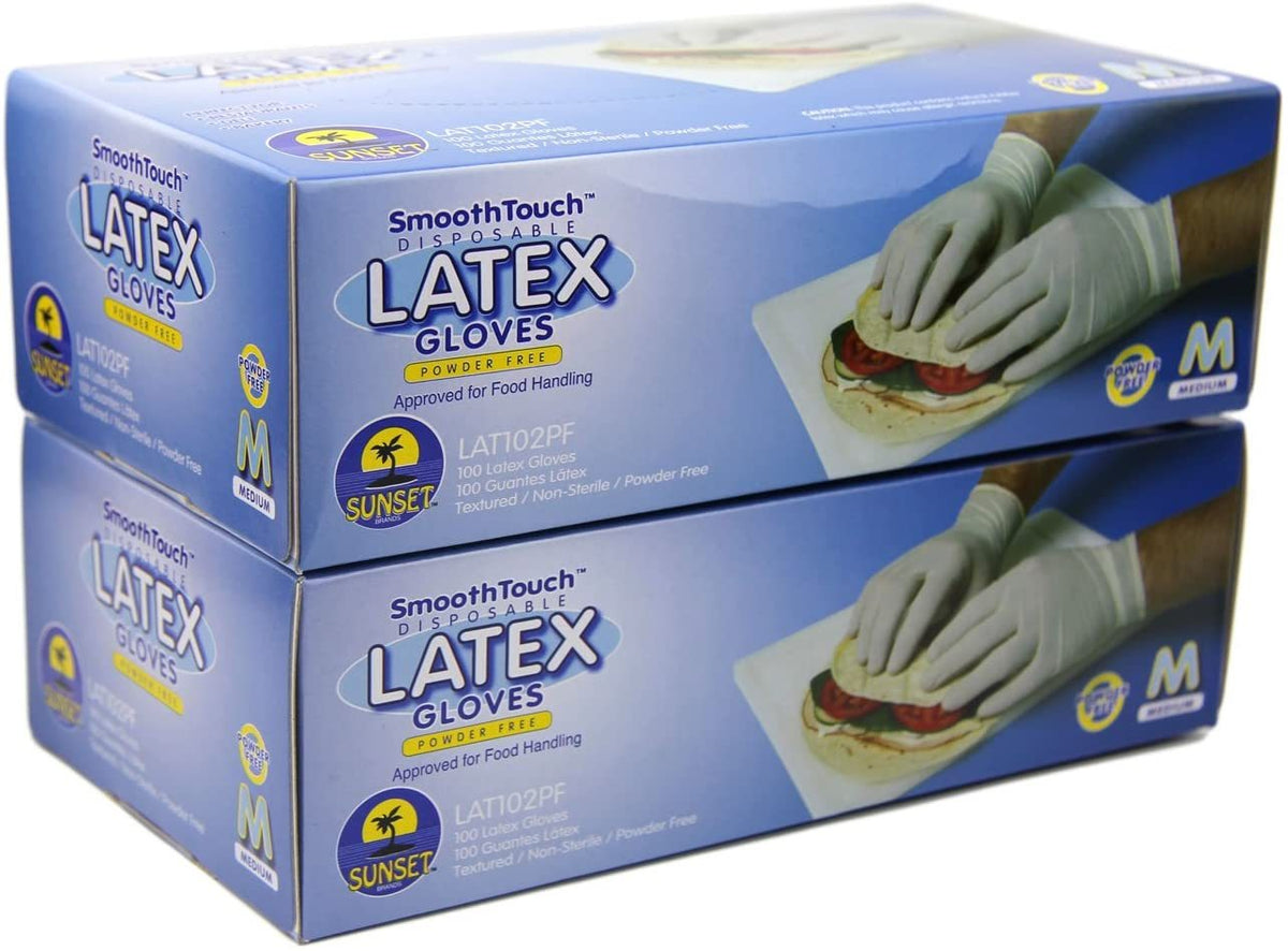 Smooth Touch Latex Gloves 100ct Per Box (All Sizes Available