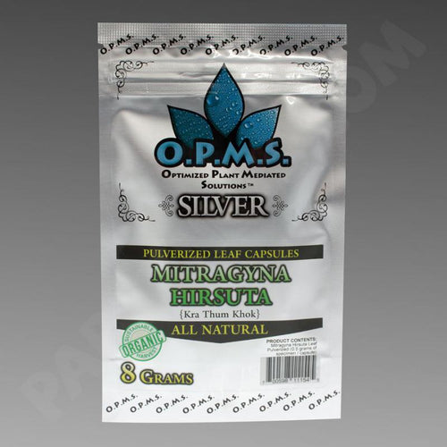 OPMS - Kratom CapsuleMitragyna Hirsuta Silver 8gm 16 Caps