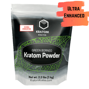Kratom Krates - Kratom Powder Tea Green Borneo Ultra Enhanced For Sale