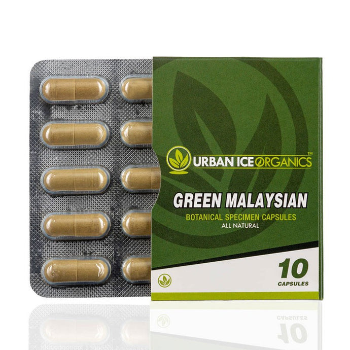 Urban Ice Organics - Kratom Capsules Green Malaysian 10ct